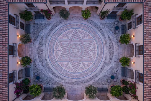 Aerial View of Star of David Courtyard