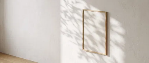 Blank Wooden Frame on Textured Wall