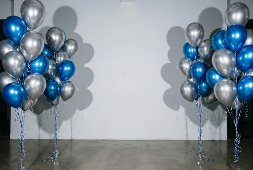 Silver and Blue Balloon Frame Background