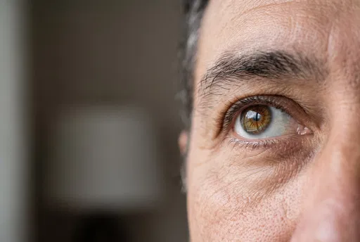 Close-Up of Man's Hazel Eye