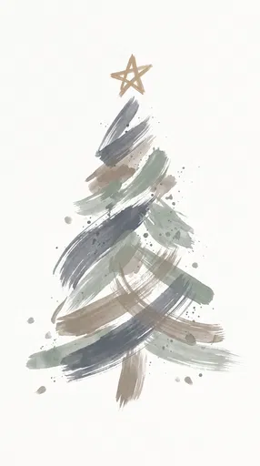 Minimalist Brush Stroke Christmas Tree
