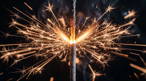 Macro Close-Up of Burning Sparkler