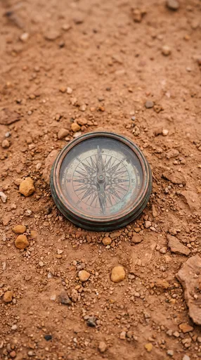 Vintage Compass on Red Desert Sand