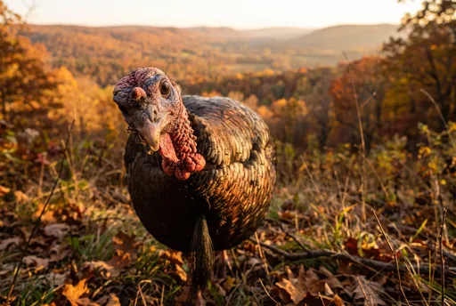 Wild Turkey Portrait in Autumn Valley