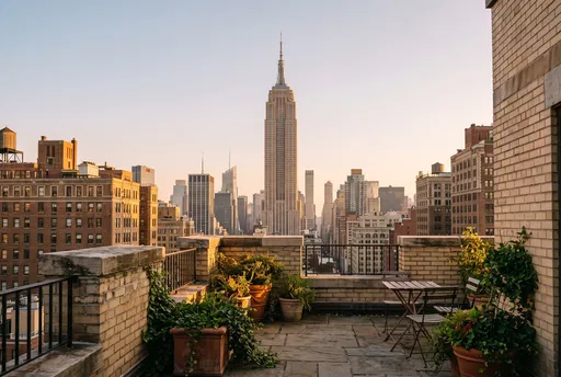 Empire State Building From Rooftop Terrace