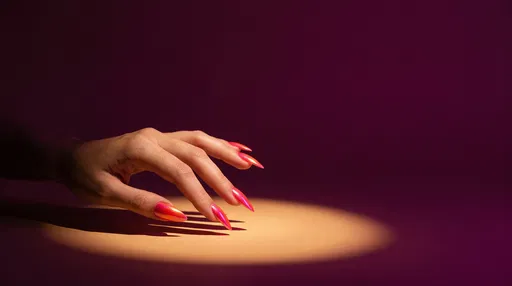 Manicured Hand with Pink Chrome Nails