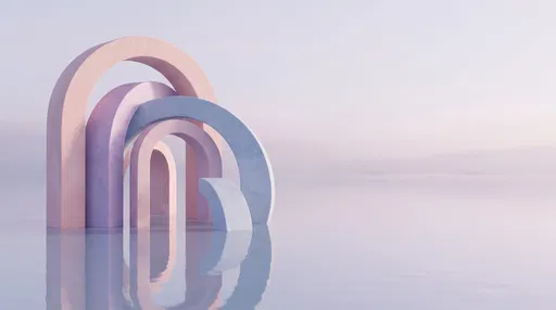 Pastel Plaster Arches in Reflective Water