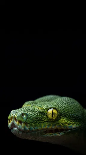 Green Tree Python Macro Portrait