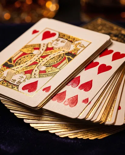 Luxury Gold-Edged Hearts Playing Cards