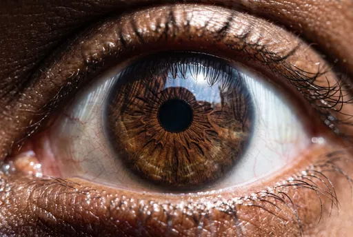 Macro Close-Up of Deep Brown Eye