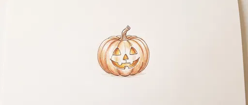 Colored Pencil Jack-O'-Lantern Illustration on Paper
