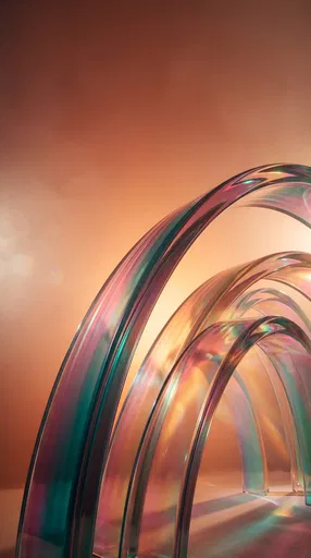 Iridescent Glass Arches on Warm Gradient