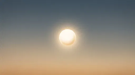Minimalist Glowing Sun in Gradient Sky