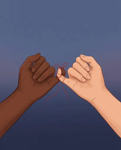 Diverse Hands Making Pinky Promise Illustration