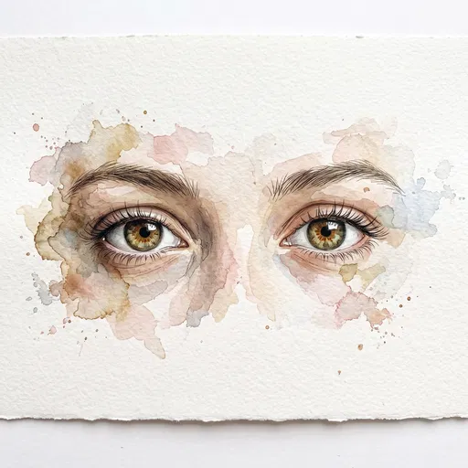 Watercolor and Ink Drawing of Hazel Eyes