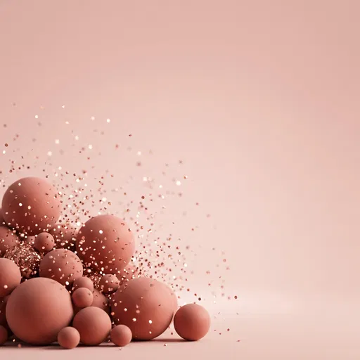 Matte Pink Spheres and Rose Gold Glitter