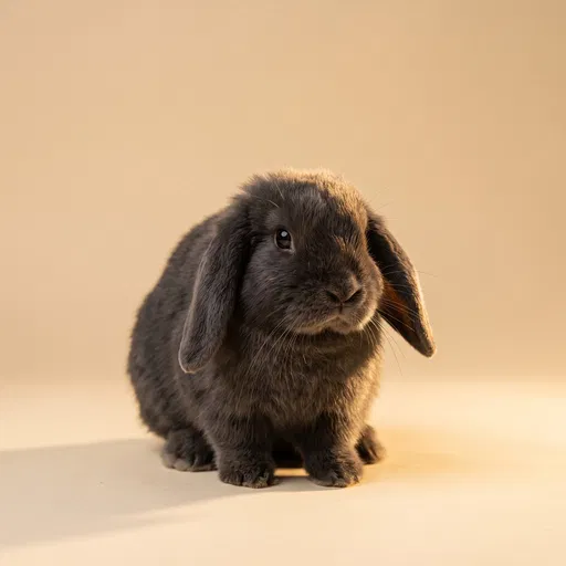 Charcoal Gray Mini Lop Rabbit Portrait