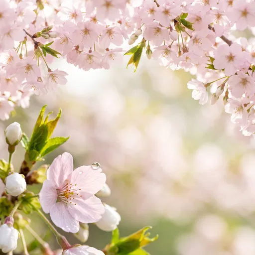 Pink Cherry Blossom Frame with Copy Space