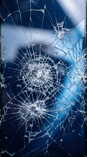 Shattered Blue Glass Screen Texture