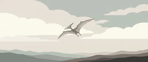 Flat Illustration of Soaring Pteranodon