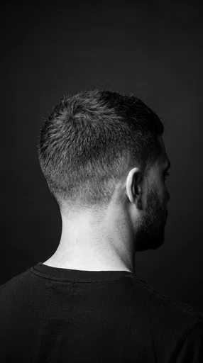 Monochrome Portrait of Man's Taper Fade