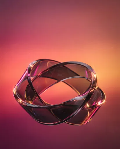 Abstract Smoky Acrylic Ribbon on Gradient