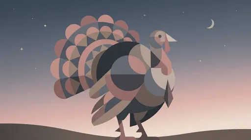 Geometric Stylized Turkey at Twilight