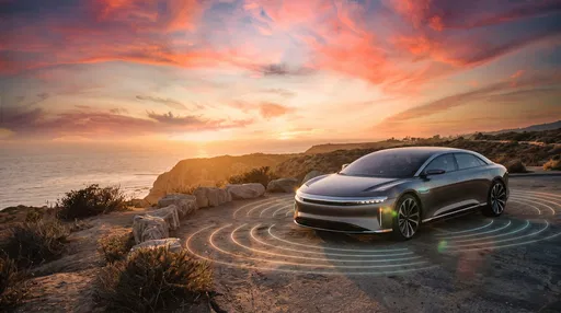 Autonomous Concept Car at Coastal Sunset