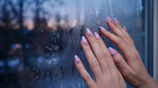 Pastel Aura Nails on Frosted Window