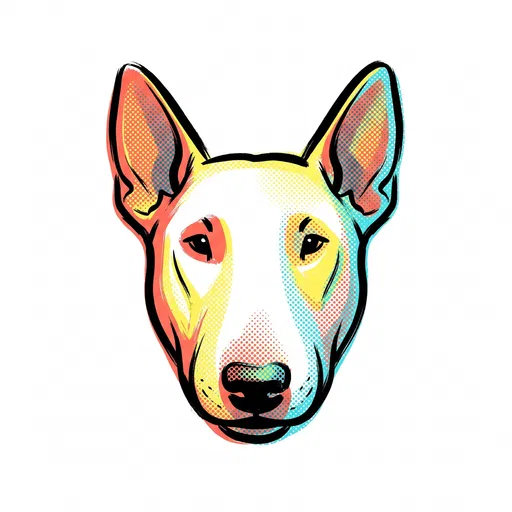 Pop Art Bull Terrier Head Illustration