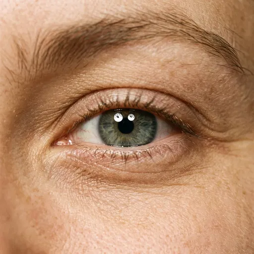 Macro Close-Up of Gray-Green Eye