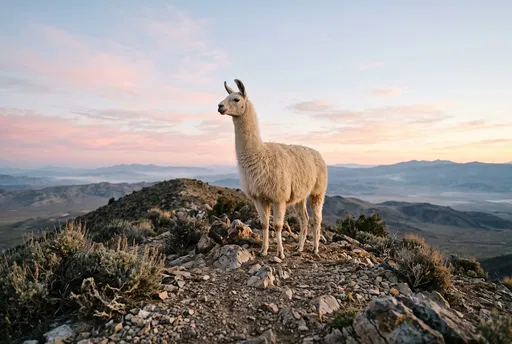 Cream Llama on High Desert Ridge