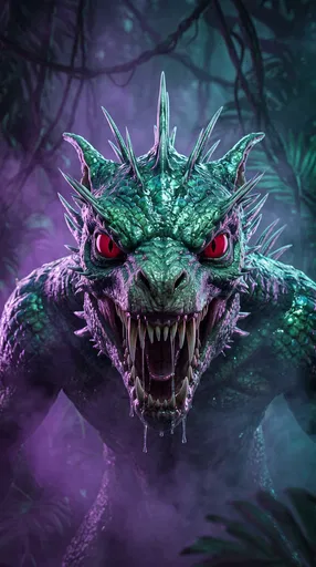 Fierce Reptilian Chupacabra Monster in Jungle