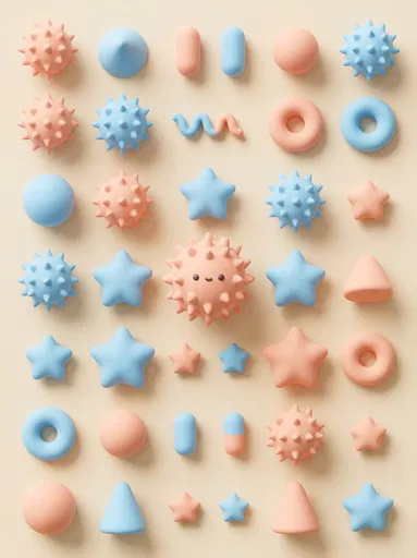 Pastel Matte 3D Shapes Grid