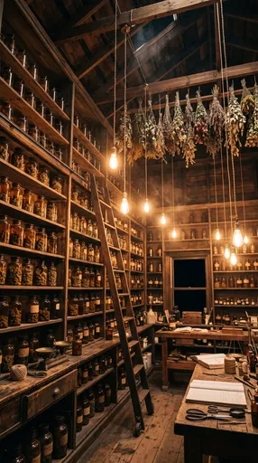Warm Wooden Apothecary Curing Room