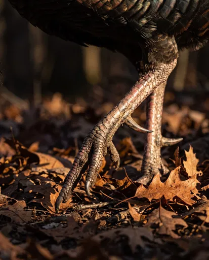 Close-Up of Wild Turkey Legs and Spurs