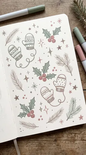 Winter Holiday Doodles in Sketchbook