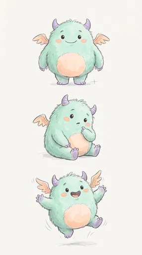 Cute Pastel Monster Character Sheet