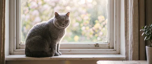 British Shorthair Cat on Windowsill
