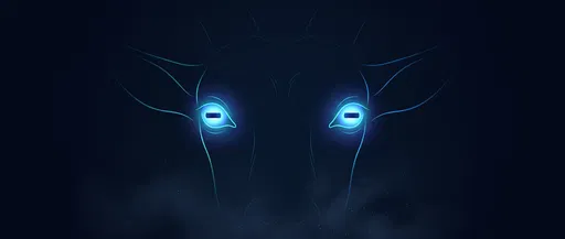 Glowing Blue Goat Eyes Illustration
