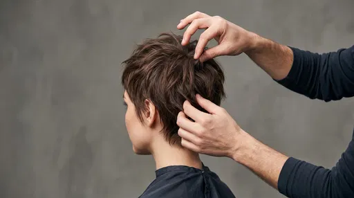 Stylist Texturizing Short Brunette Pixie Cut