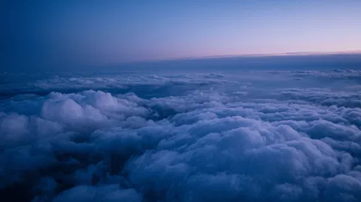 High Altitude Twilight View Above Clouds