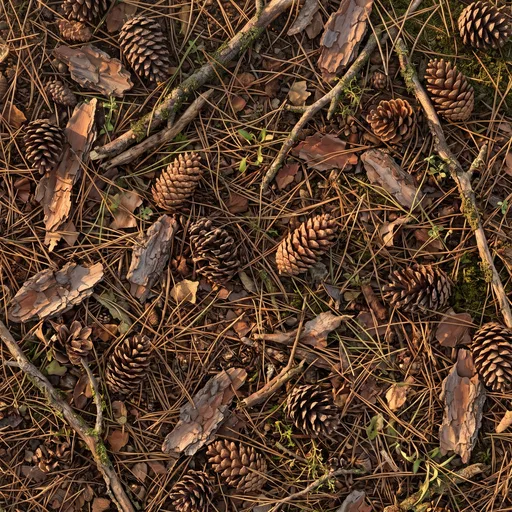 Top-Down Pine Forest Floor Texture