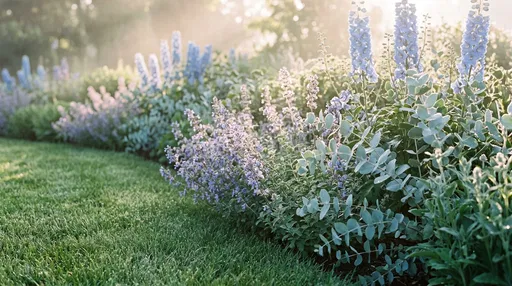 Misty Morning Garden Lawn Border