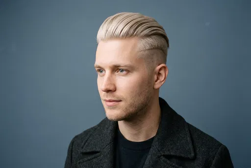 Blonde Man With Slick-Back Undercut Portrait
