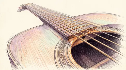 Pastel Colored Pencil Acoustic Guitar Sketch