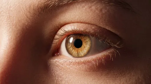 Macro Close-Up of Amber Brown Eye
