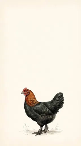 Black Copper Marans Hen Illustration