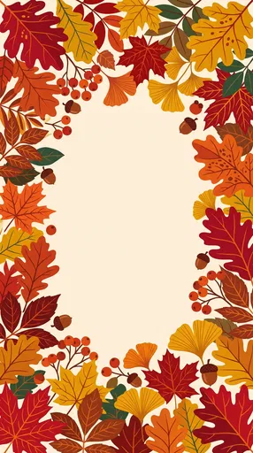 Autumn Leaves and Berries Decorative Frame