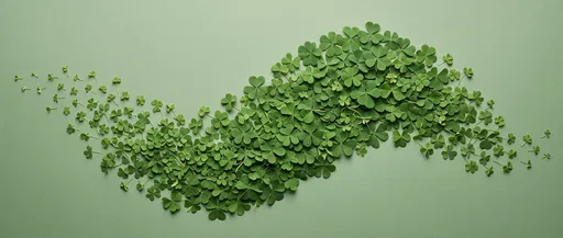 Green Shamrock Leaves Wave Flat Lay